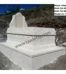 Beyaz mezar taşı modeli Erzurum Mezarlığı